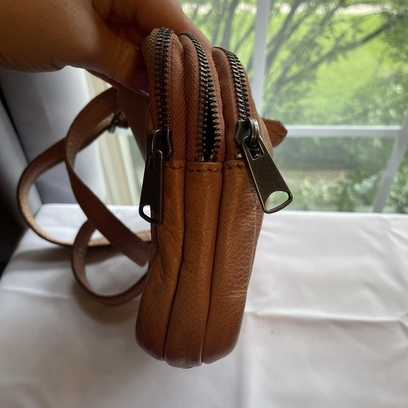 Liebeskind Maike Cross Body Leather Bag Purse Flap 3 Zip Sections Pink - Picture 5 of 16